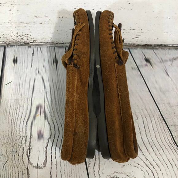Minnetonka Moccasins Thunderbird Boat Moc Brown beadded size 8.5 - Picture 10 of 12